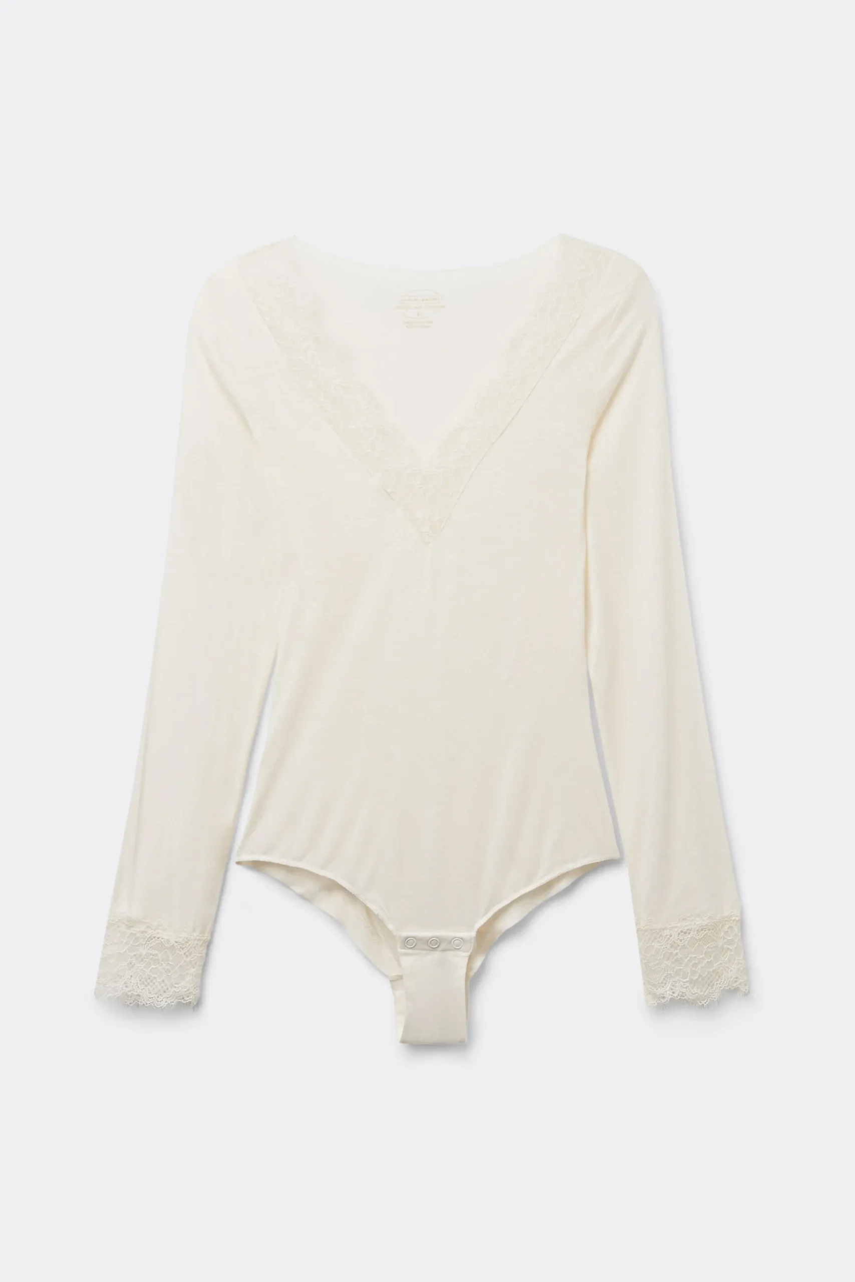 Body Manica Lunga Modal Ultralight con Cashmere e Pizzo