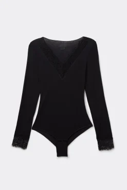 Body Manica Lunga Modal Ultralight con Cashmere e Pizzo