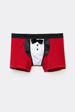 Boxer Cotone Superior Smocking Rosso