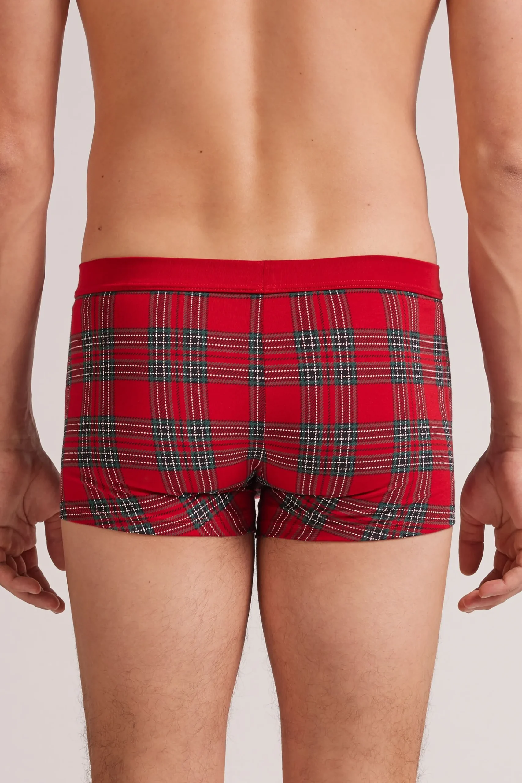 Boxer Cotone Superior Stampa Tartan Natale