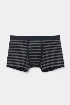 Boxer Cotone Superior Stampa Righe Blu Grigio