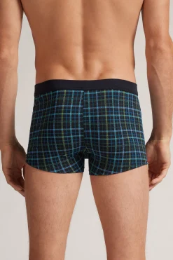 Boxer Microcheck in Cotone Natural Fresh