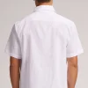 Camicia a Manica Corta in Lino e Cotone