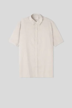Camicia a Manica Corta in Lino e Cotone