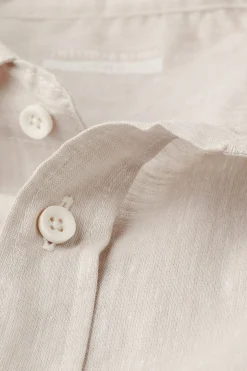 Camicia a Manica Corta in Lino e Cotone