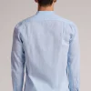 Camicia Collo Coreana in Lino e Cotone