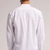 Camicia Collo Coreana in Lino e Cotone