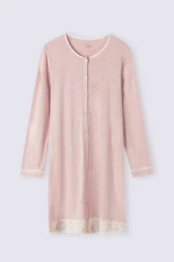 Camicia da Notte Aperta con Dettagli in Pizzo