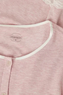 Camicia da Notte Aperta con Dettagli in Pizzo
