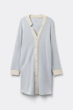 Camicia da Notte Aperta Davanti in Modal con Lana Cold Winter Night