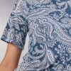 Camicia da Notte Manica Corta in Viscosa di Bamboo Flower Paisley
