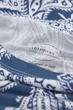 Camicia da Notte Manica Corta in Viscosa di Bamboo Flower Paisley