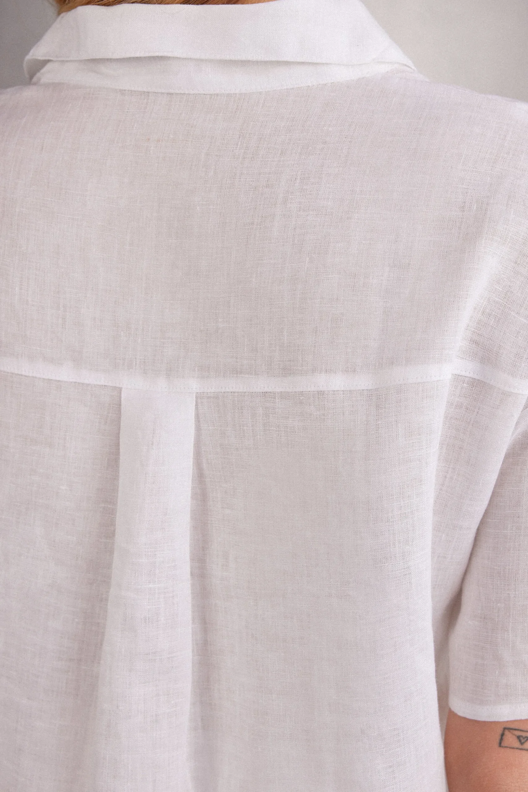 Camicia Manica Corta in Tela di Lino