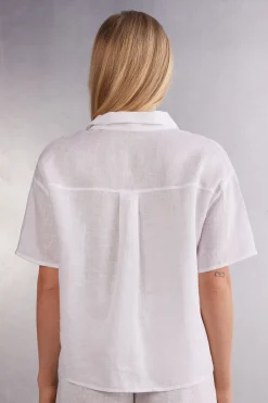 Camicia Manica Corta in Tela di Lino