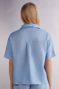 Camicia Manica Corta in Tela di Lino