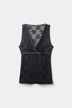 Canotta Pizzo Satin Meets Lace
