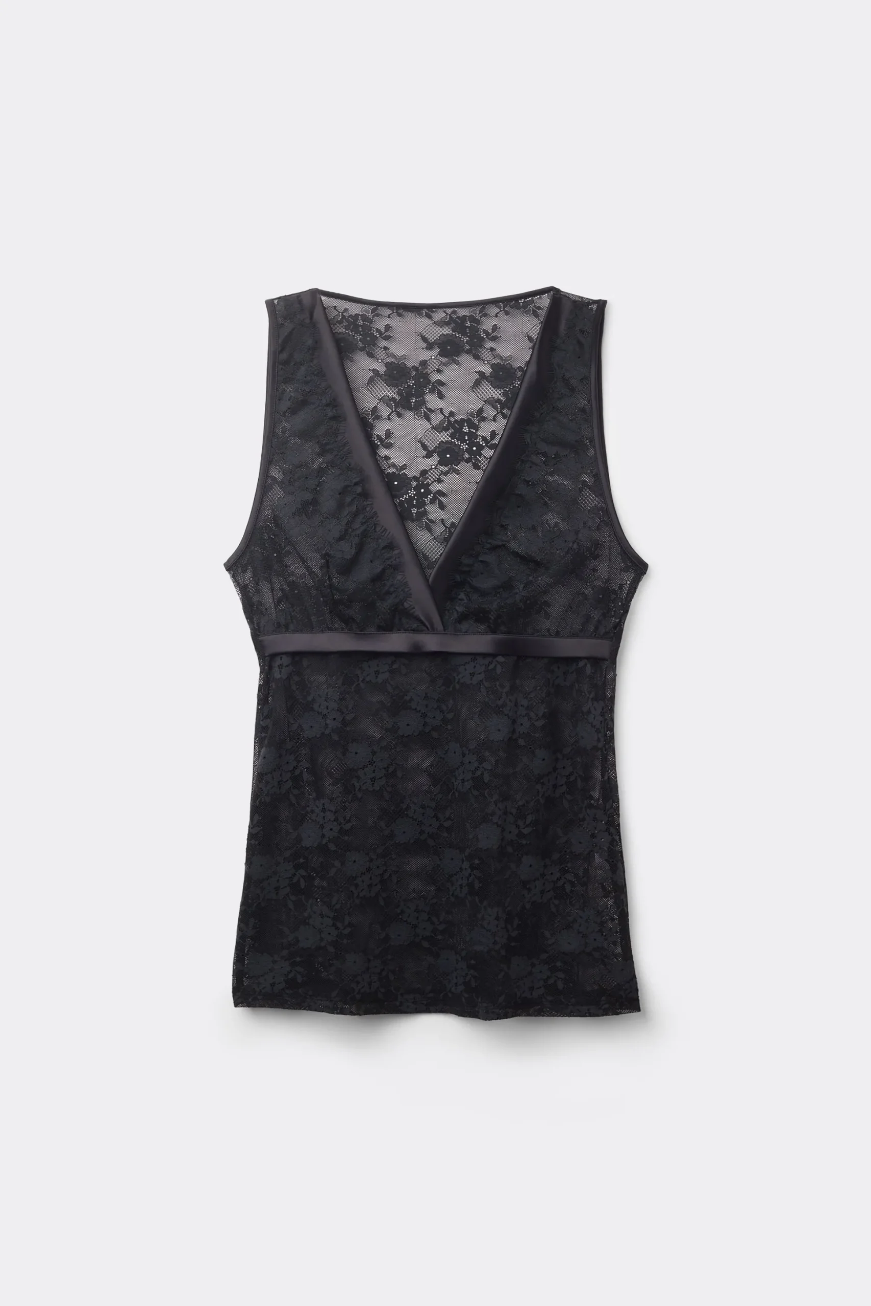 Canotta Pizzo Satin Meets Lace