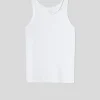 Canotta Smanicata con Collo Tondo in Cotone Superior Elasticizzato