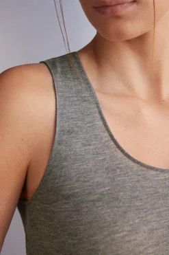 Canotta Spalla Larga in Modal Ultralight con Cashmere