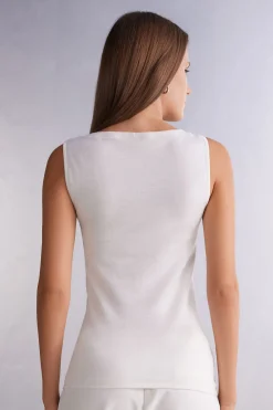 Canotta Spallina Larga Wool & Cotton