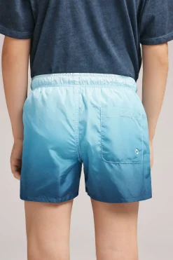 Costume Boxer Mare Bambino Stampa Sfumata Blu