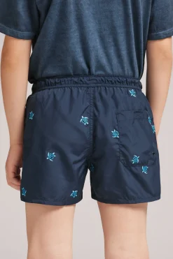 Costume Boxer Mare Bambino Ricamo Tartarughe