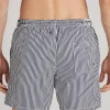 Costume Boxer Mare Stampa Riga Blu