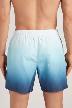 Costume Boxer Mare Stampa Sfumata Blu