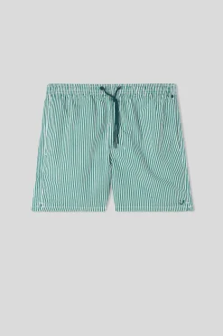 Costume Boxer Mare Stampa Riga Verde