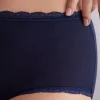Culotte a Vita Alta in Cotone e Pizzo
