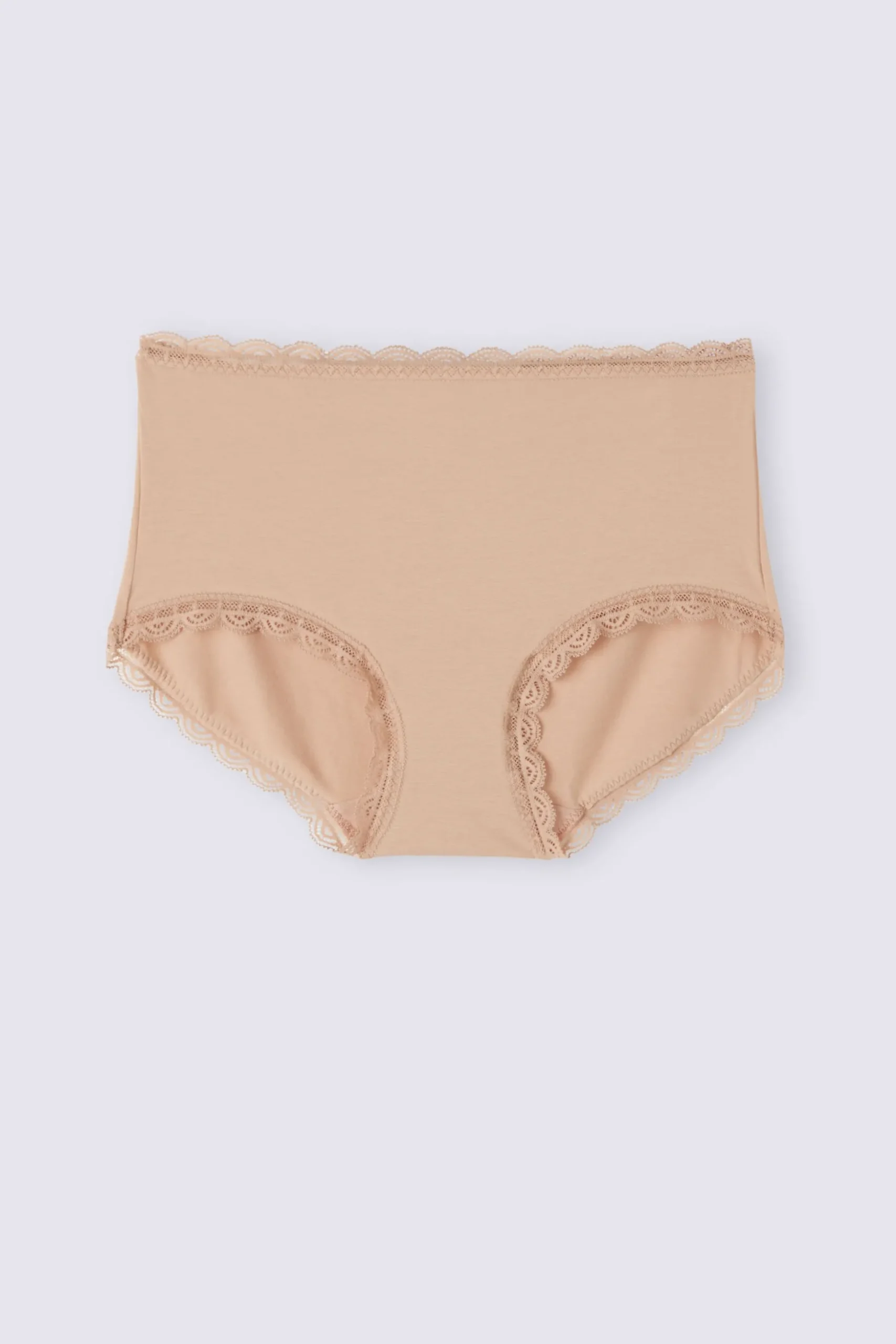 Culotte a Vita Alta in Cotone e Pizzo