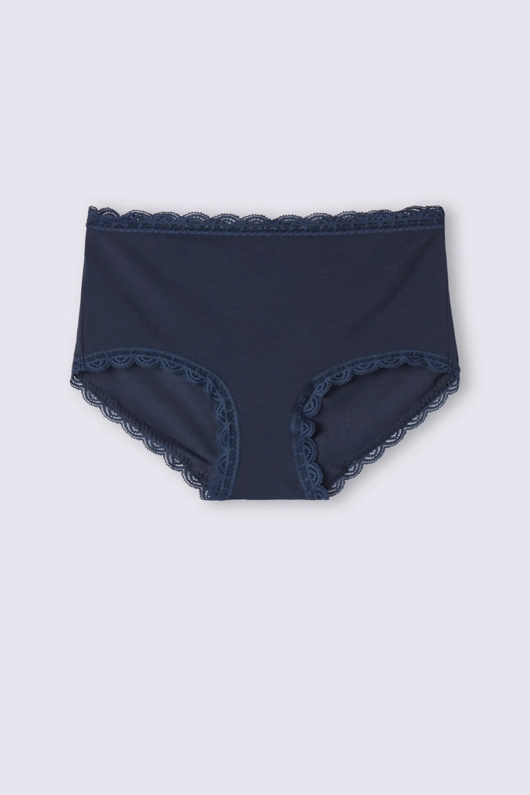 Culotte a Vita Alta in Cotone e Pizzo