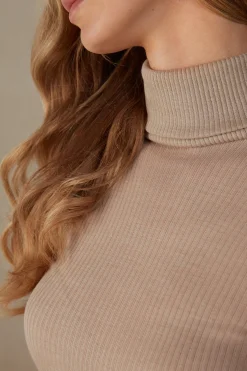 Dolcevita Lana e Seta Manica Lunga con Collo Alto