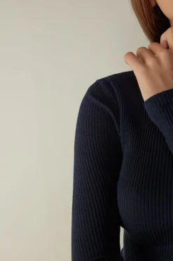 Dolcevita Lana e Seta Manica Lunga con Collo Alto