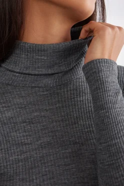 Dolcevita Lana e Seta Manica Lunga con Collo Alto