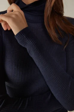 Dolcevita Lana e Seta Manica Lunga con Collo Alto