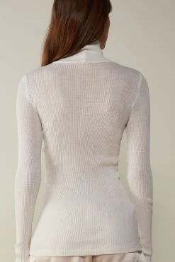 Dolcevita Lana e Seta Manica Lunga con Collo Alto