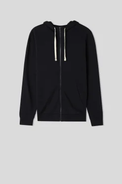 Felpa Aperta in Cotone con Zip e Cappuccio