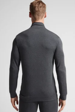 Felpa con Zip in Seta e Modal