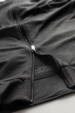 Felpa con Zip in Seta e Modal