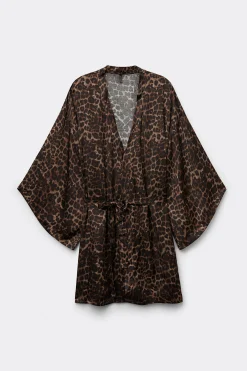 Kimono Raso di Viscosa Luxurious Leopard