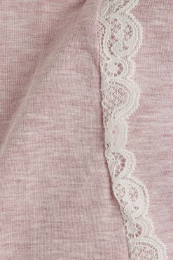 Maglia a Manica Corta in Modal Dettagli Pizzo