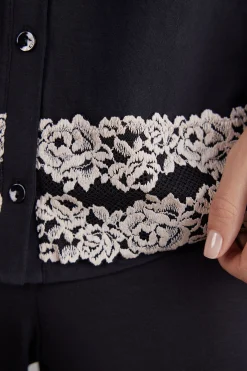 Maglia Aperta Davanti in Modal Pretty Flowers