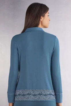 Maglia Aperta Davanti in Modal Pretty Flowers