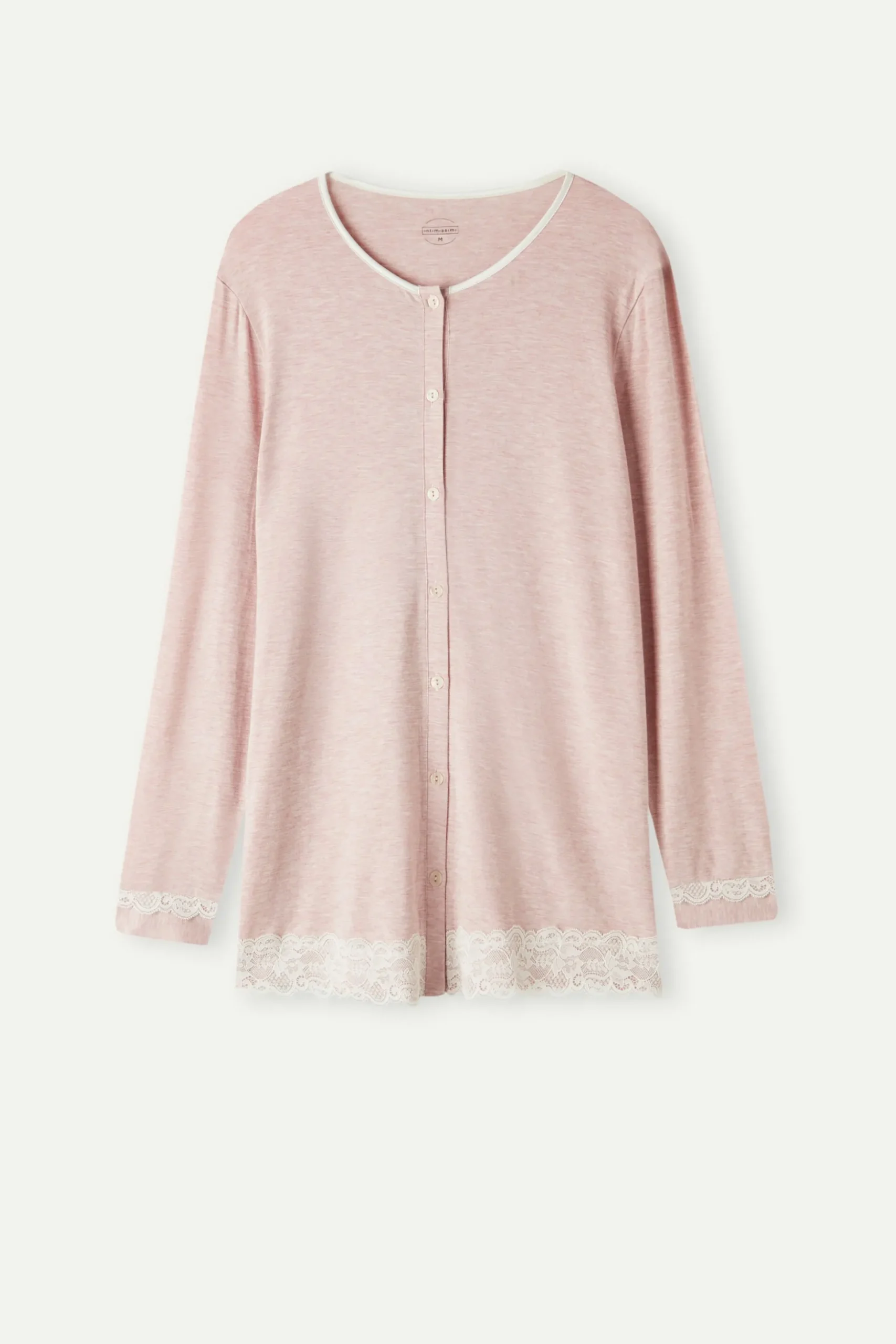 Maglia Aperta Davanti in Modal e Pizzo
