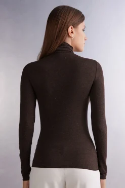 Maglia Collo Alto in Modal Light con Cashmere Lam&egrave;