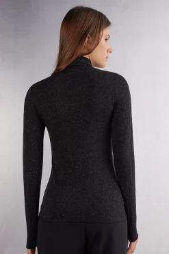 Maglia Collo Alto in Modal Light con Cashmere Lam&egrave;