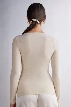 Maglia Girocollo in Modal Light con Cashmere Lam&egrave;
