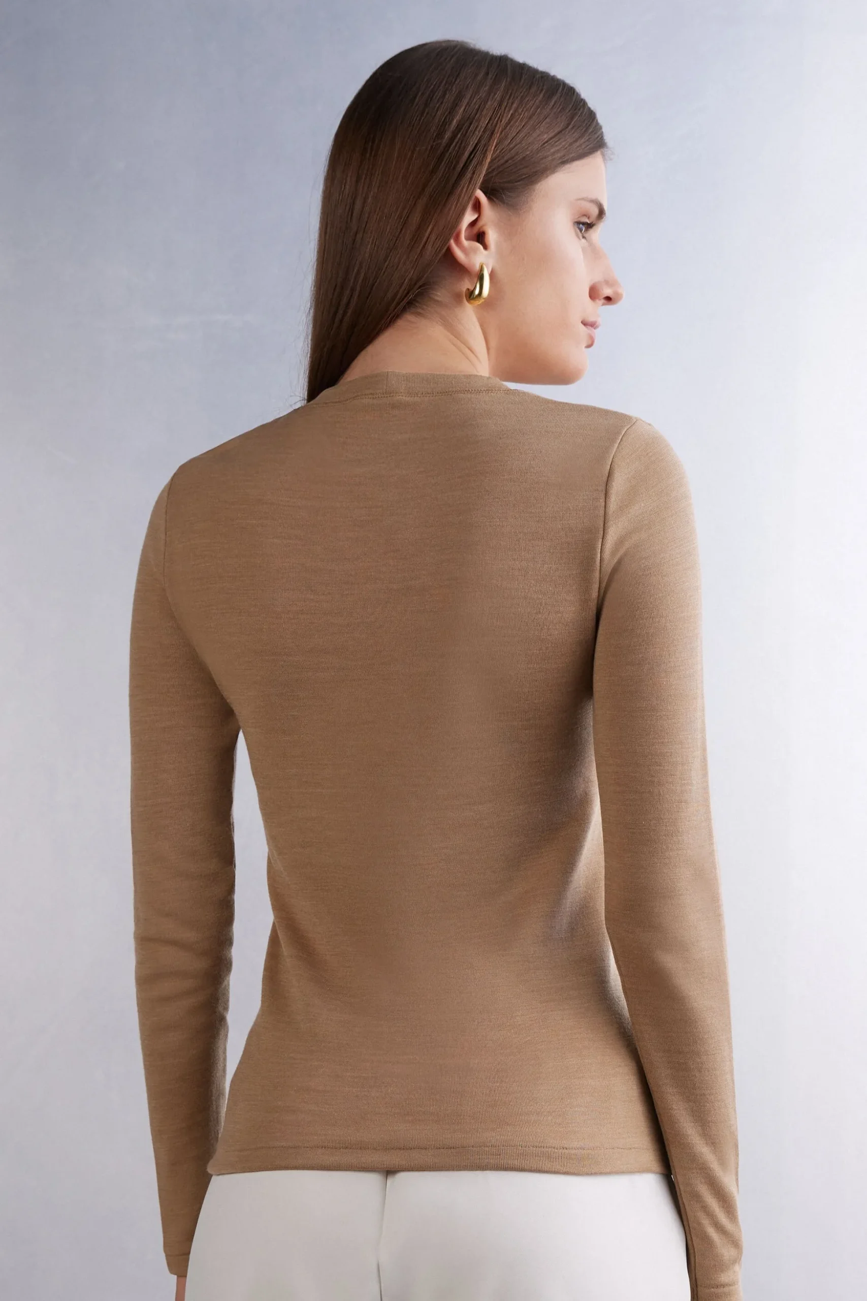 Maglia Girocollo Wool & Cotton a Manica Lunga