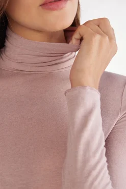 Maglia in Modal Ultralight con Cashmere Collo Alto